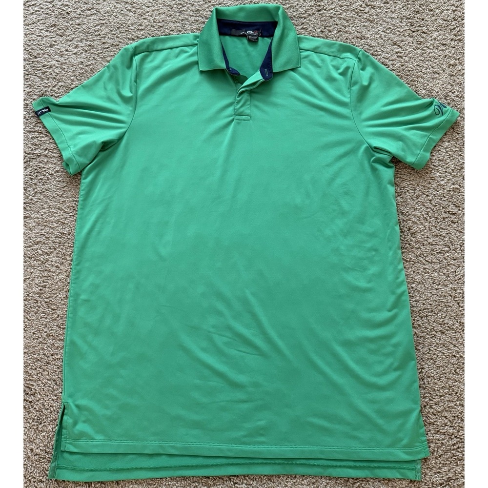 RLX Ralph Lauren Men's‎ Golf Polo Stretch Green Size Large Course Logo
